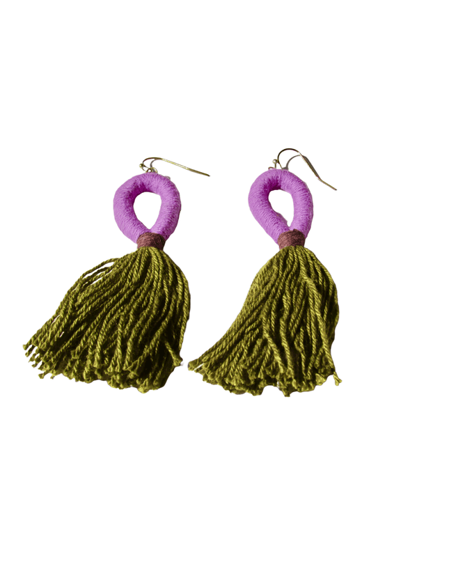 Colorful fabric drop statement earrings for a pop - Sundara Joon