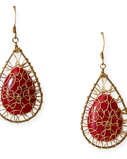 Colorful netted stone statement earrings - Sundara Joon