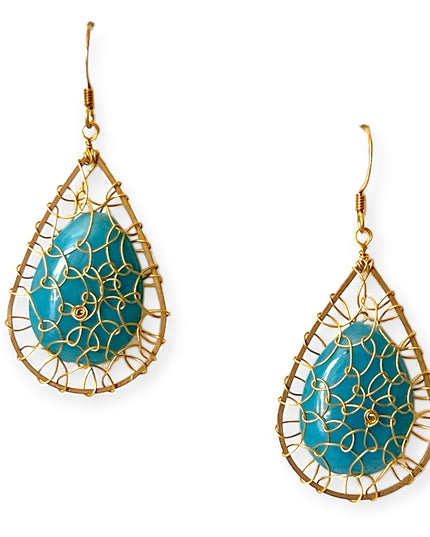 Colorful netted stone statement earrings - Sundara Joon