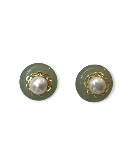 Colorful pearl stud earrings with gemstone backings - Sundara Joon