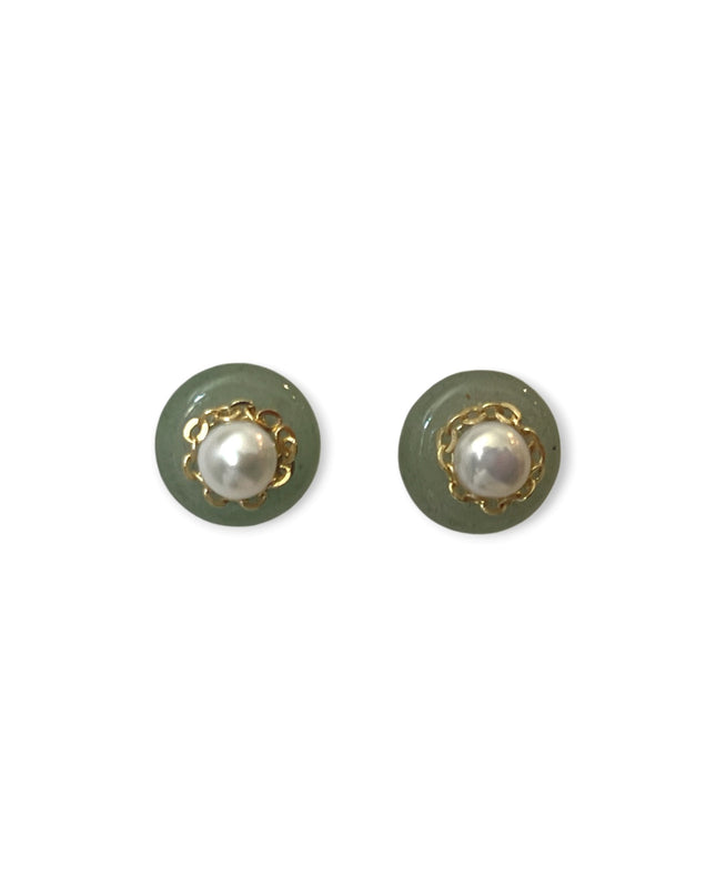 Colorful pearl stud earrings with gemstone backings - Sundara Joon