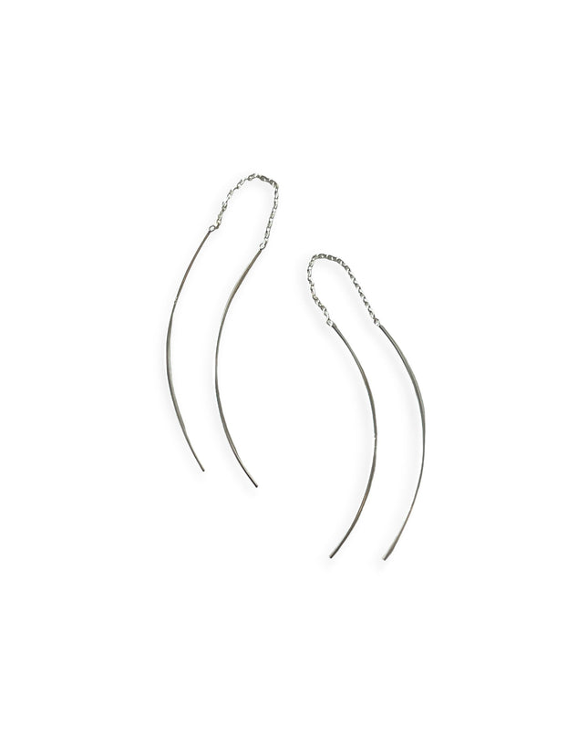 Delicate silver strand drop earrings - Sundara Joon