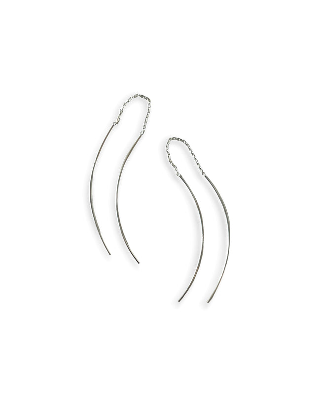 Delicate silver strand drop earrings - Sundara Joon