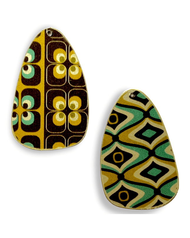 Double drop wanderlust patterned brass earrings - Sundara Joon