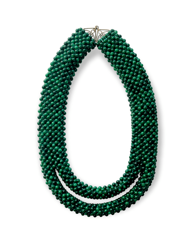 Double sided beaded malachite necklace - Sundara Joon