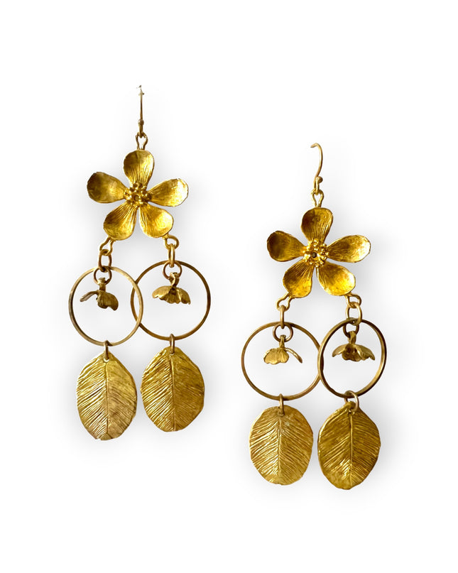 Dramatic floral statement dangling earrings - Sundara Joon