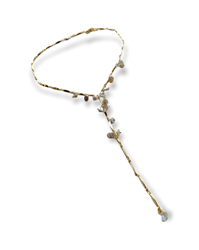 Drop chain pearl necklaceSundara Joon