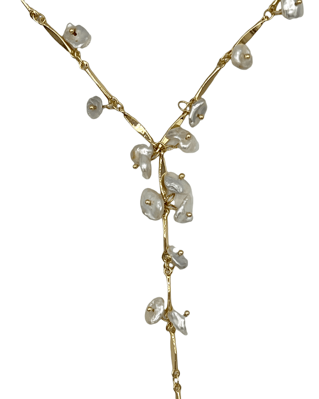 Drop chain pearl necklaceSundara Joon