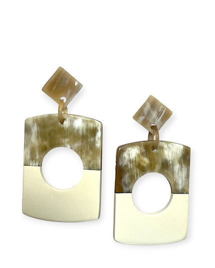 Drop rectangular earrings with a circular cutout - Sundara Joon