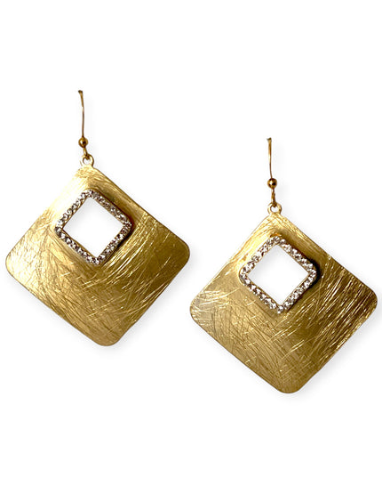 Drop square earrings with crystals for a bit of shimmer - Sundara Joon