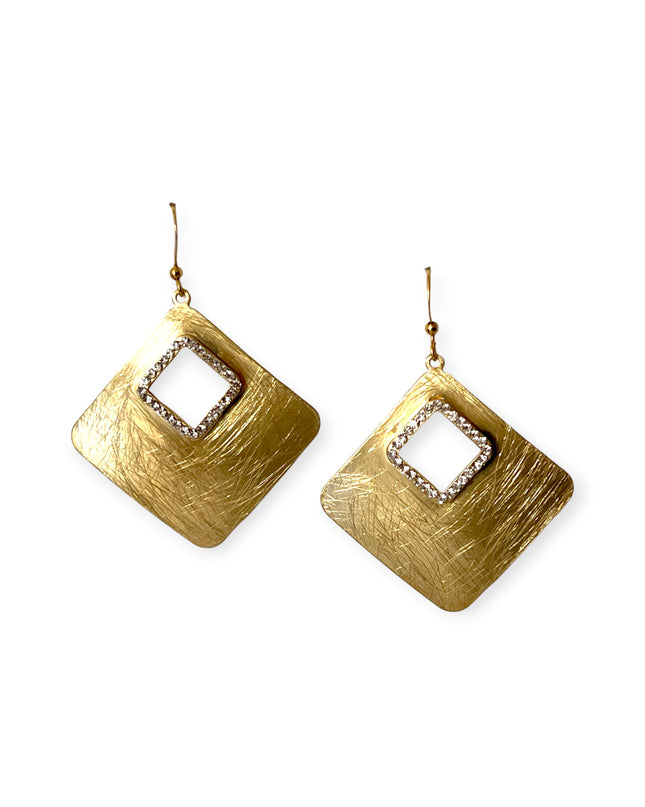 Drop square earrings with crystals for a bit of shimmer - Sundara Joon