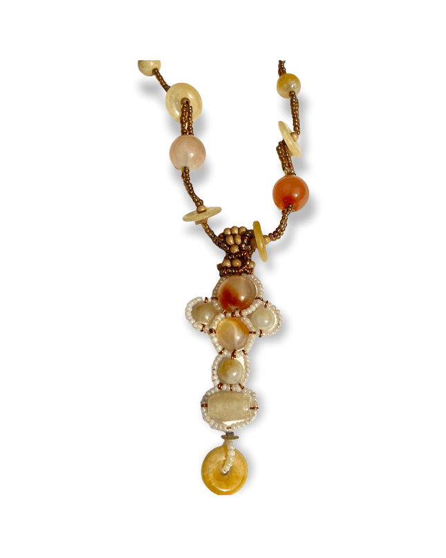 Earth tone amber pendant necklace makes a statement - Sundara Joon