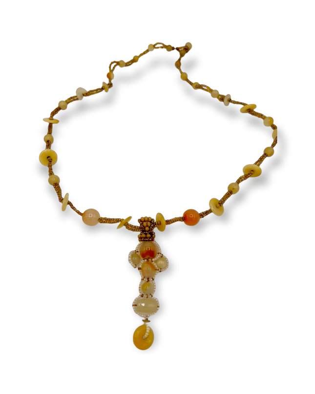 Earth tone amber pendant necklace makes a statement - Sundara Joon