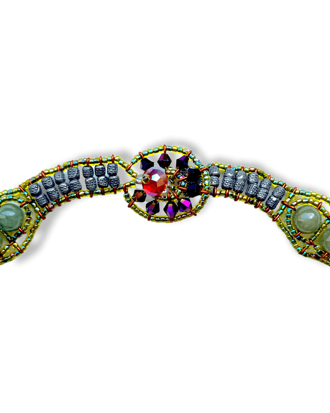 Floral choker length necklace with colorful gemstones - Sundara Joon