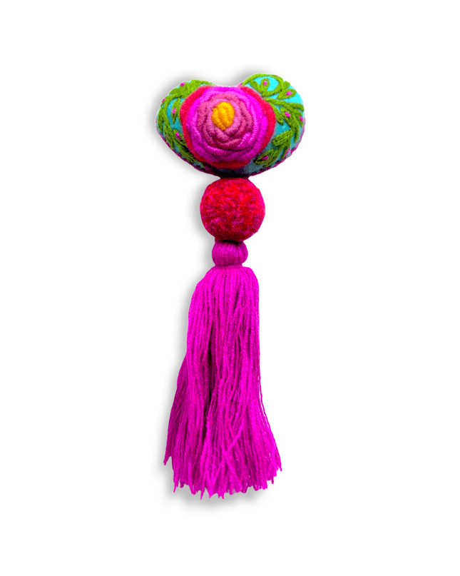 Floral door tassel made of fabric with bold colors - Sundara Joon