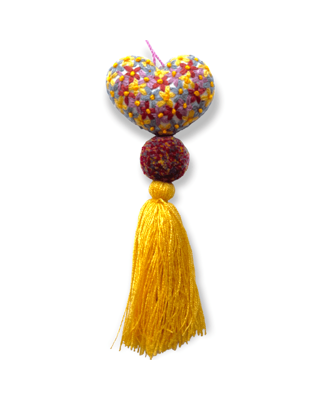 Floral door tassel made of fabric with bold colors - Sundara Joon