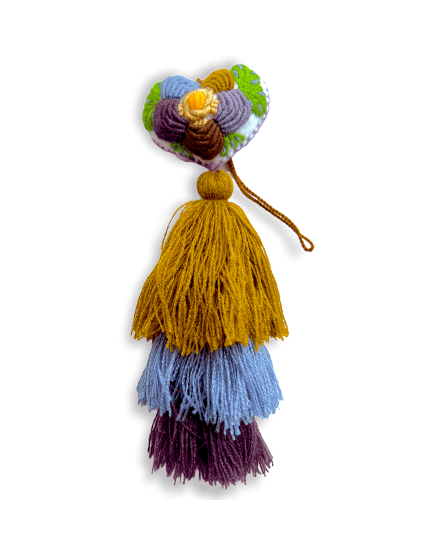 Floral door tassel made of fabric with bold colors - Sundara Joon