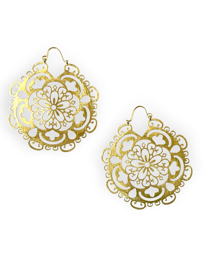 Floral filigree inspired dangling statement earringsSundara Joon