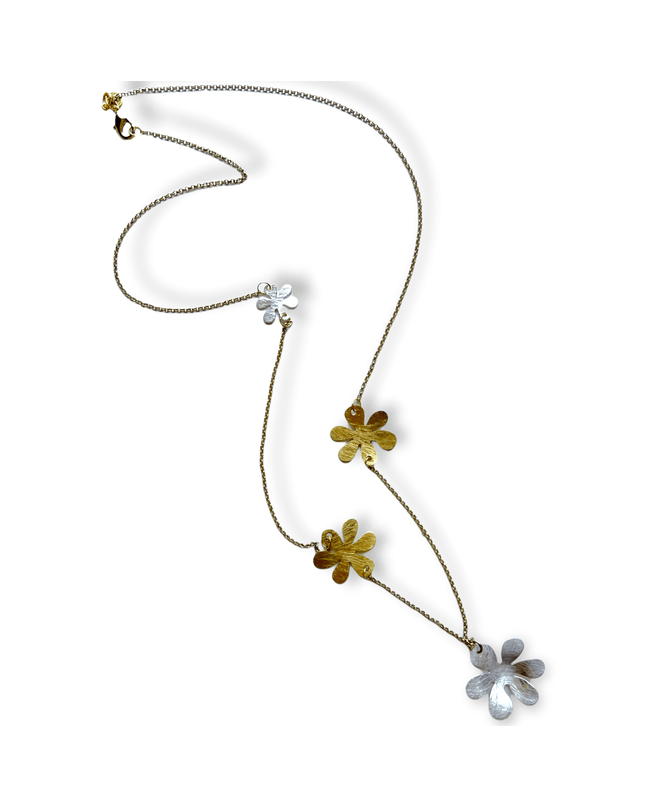 Flower motif metal chain necklace for a modern feel - Sundara Joon