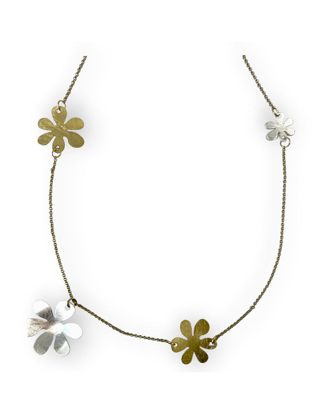 Flower motif metal chain necklace for a modern feel - Sundara Joon