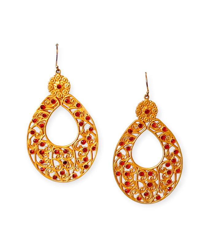 Garnet earrings with flair drop statement earrings - Sundara Joon