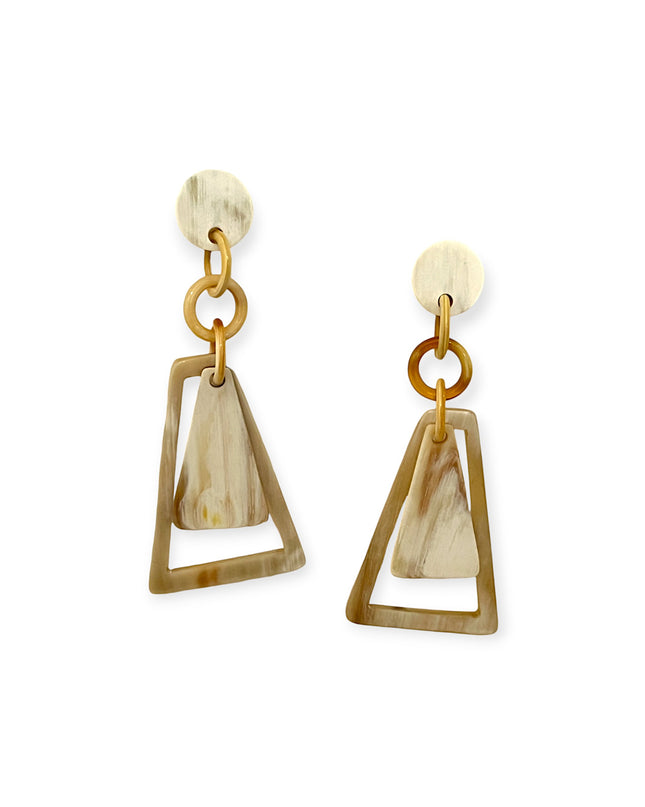 Geometric drop horn earrings - Sundara Joon