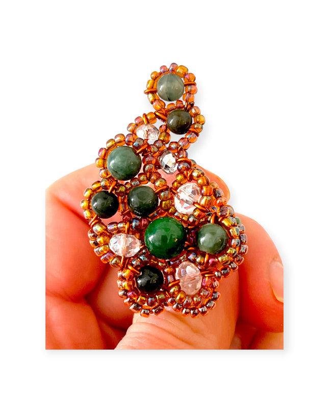 Green bubbles beaded elbaite statement ring - Sundara Joon