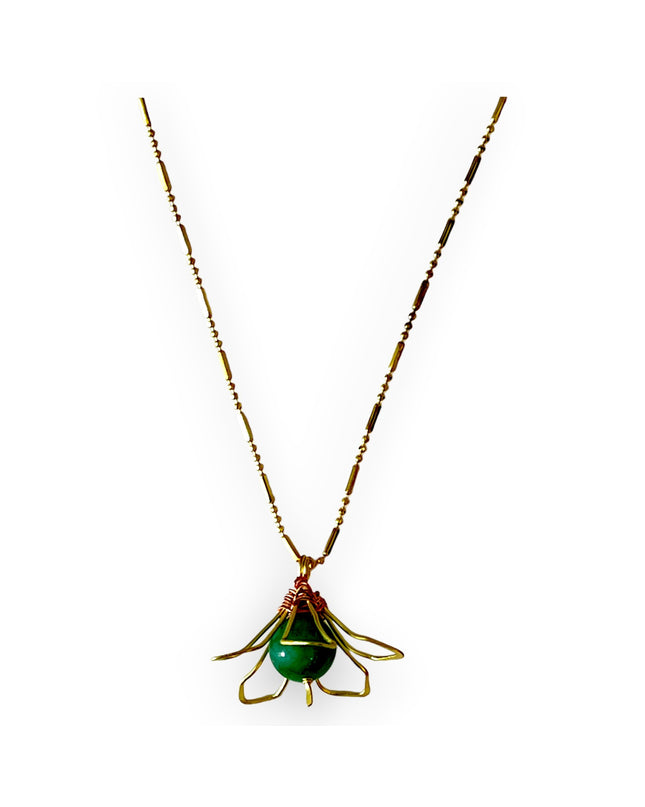 Green chalcedony blossom pendant necklace - Sundara Joon