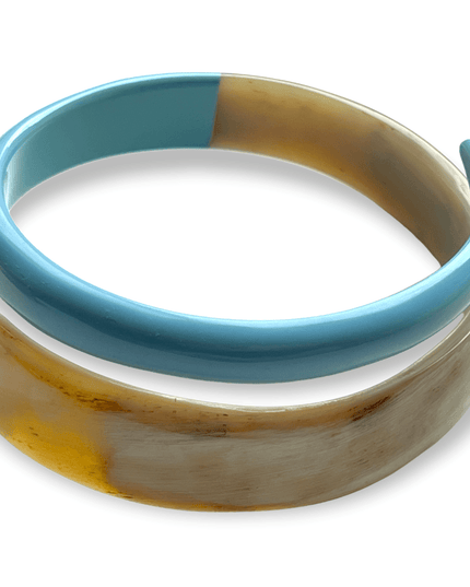 Horn and enamel bracelet in a colorful serpentine design Sundara Joon