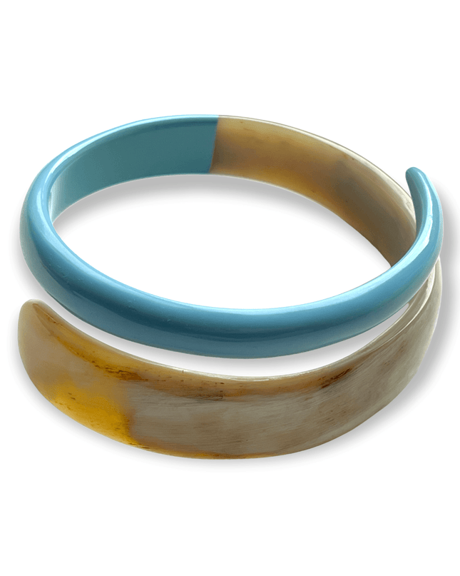 Horn and enamel bracelet in a colorful serpentine design Sundara Joon