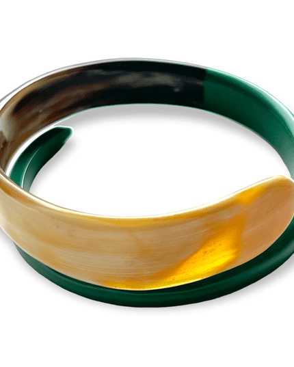 Horn and enamel bracelet in a colorful serpentine design Sundara Joon