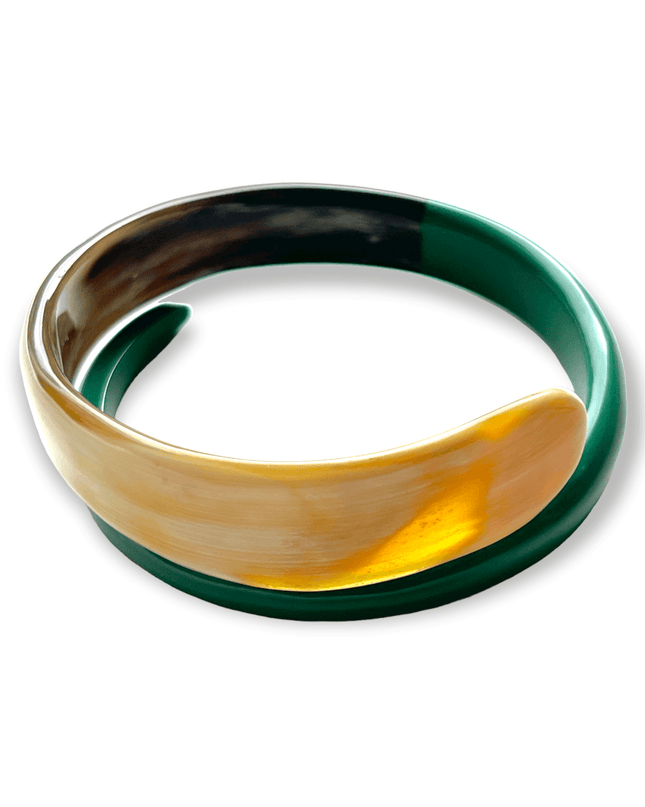 Horn and enamel bracelet in a colorful serpentine design Sundara Joon