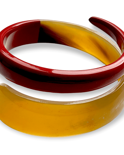 Horn and enamel bracelet in a colorful serpentine design Sundara Joon