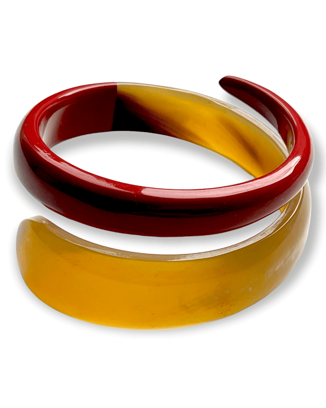 Horn and enamel bracelet in a colorful serpentine design Sundara Joon