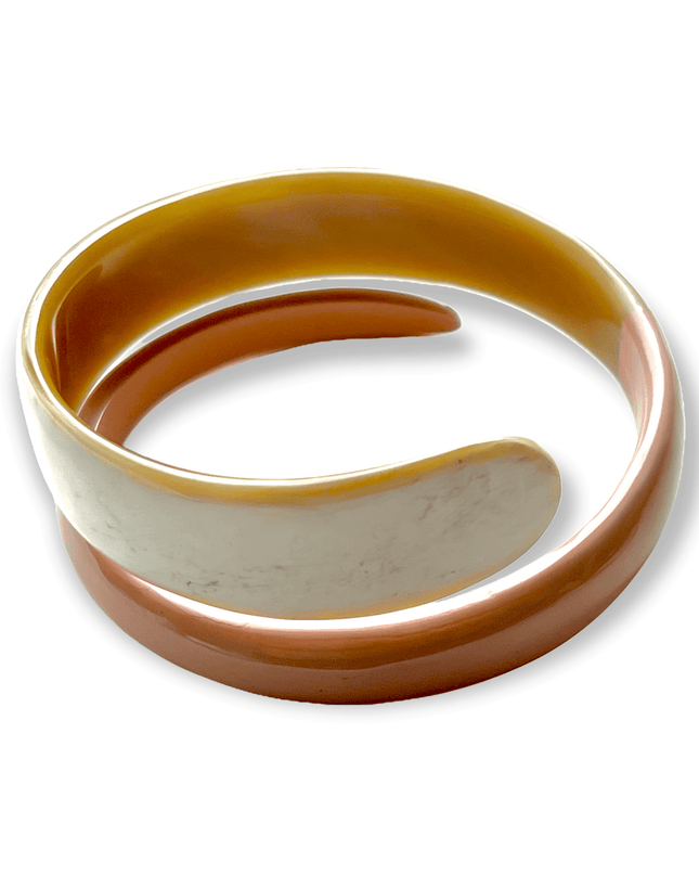 Horn and enamel bracelet in a colorful serpentine design Sundara Joon