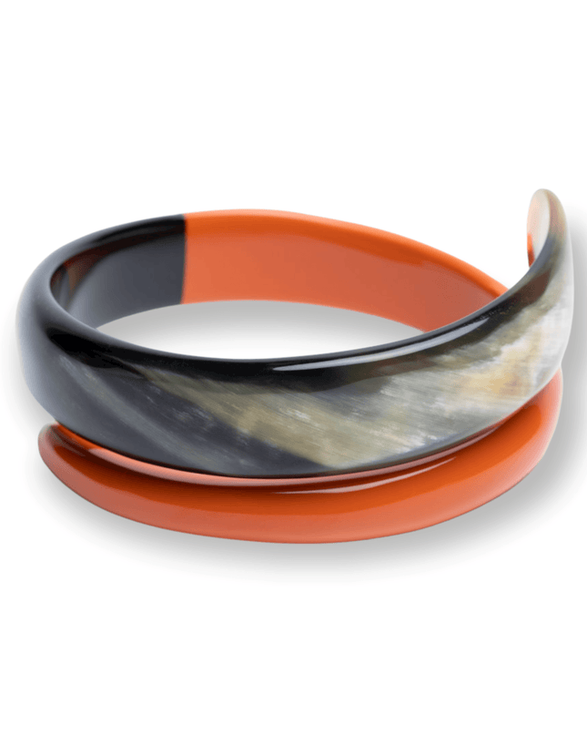 Horn and enamel bracelet in a colorful serpentine design Sundara Joon