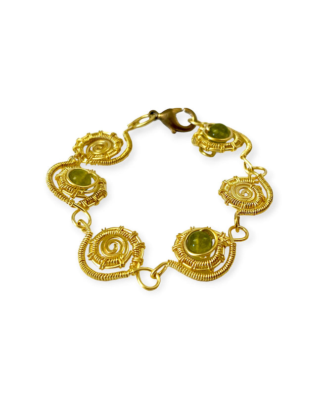 Interlocking swirl bracelet with a hint of green - Sundara Joon