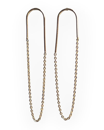 Inverted chain drop earrings for a delicate statement - Sundara Joon