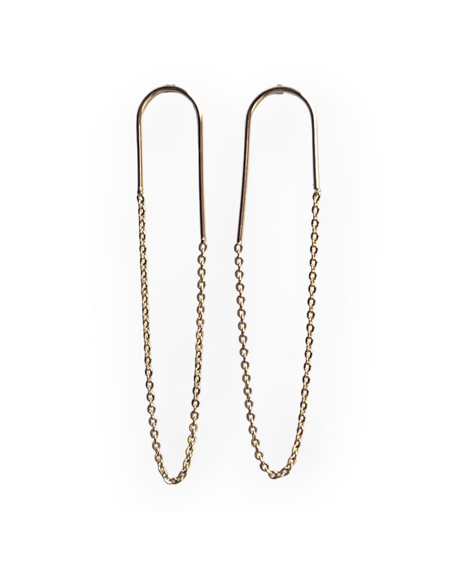 Inverted chain drop earrings for a delicate statement - Sundara Joon