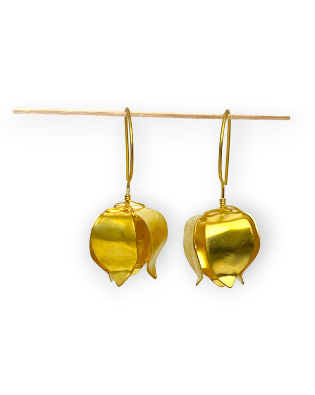 Inverted flower dangling statement earring - Sundara Joon