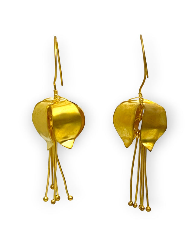 Inverted flower dangling statement earring - Sundara Joon