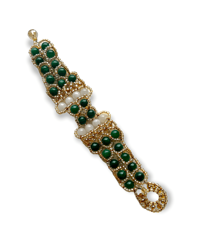 Jade multi-tone beaded bracelet with malachite - Sundara Joon