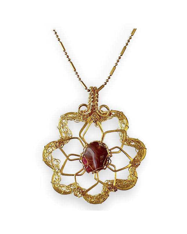 Lacy petal floral inspired gemstone pendant necklace - Sundara Joon