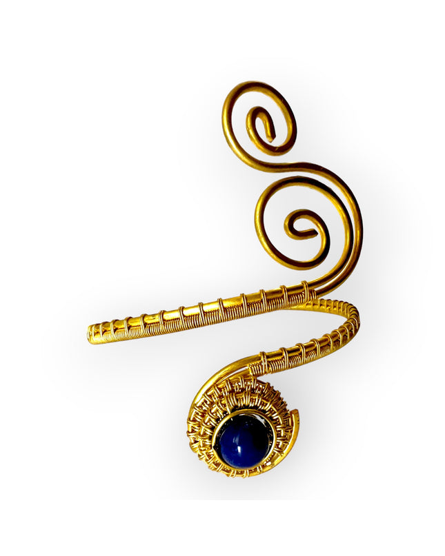 Lapis lazuli serpentine styled arm band - Sundara Joon