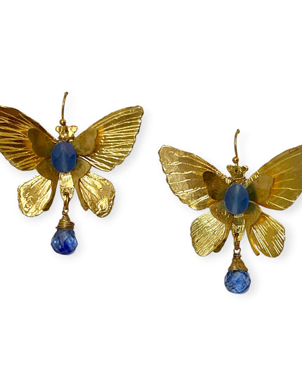 Large gemstone butterfly statement earrings - Sundara Joon