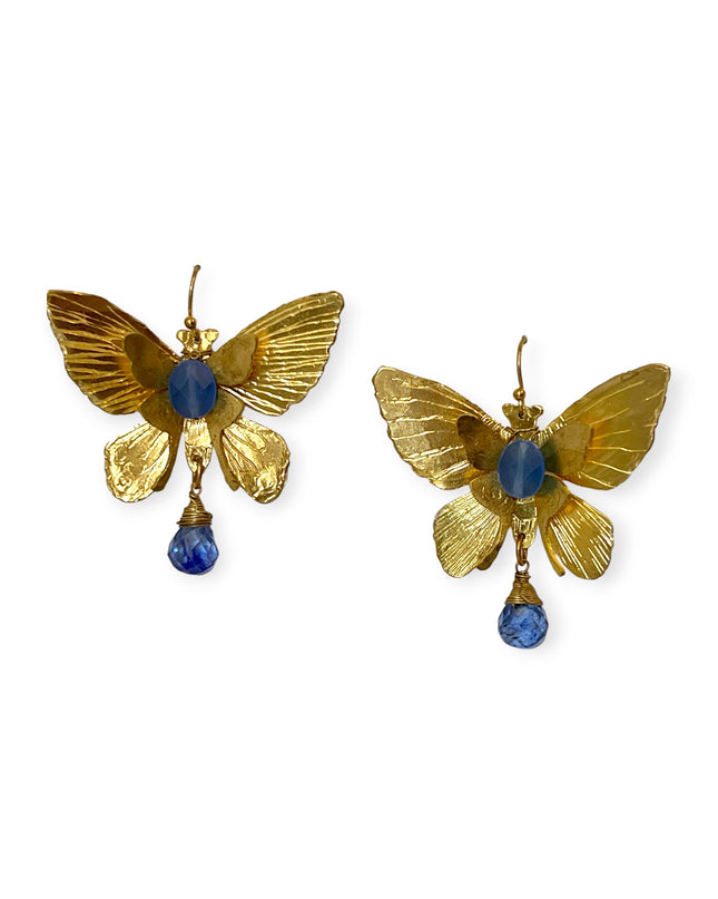 Large gemstone butterfly statement earrings - Sundara Joon