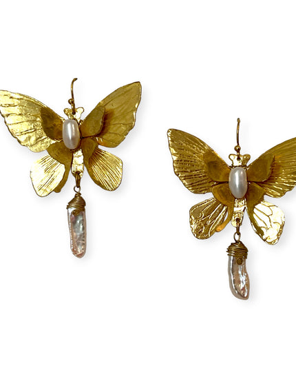 Large gemstone butterfly statement earrings - Sundara Joon