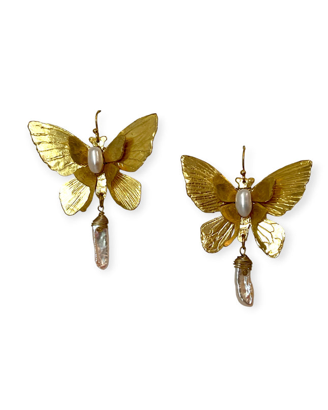 Large gemstone butterfly statement earrings - Sundara Joon