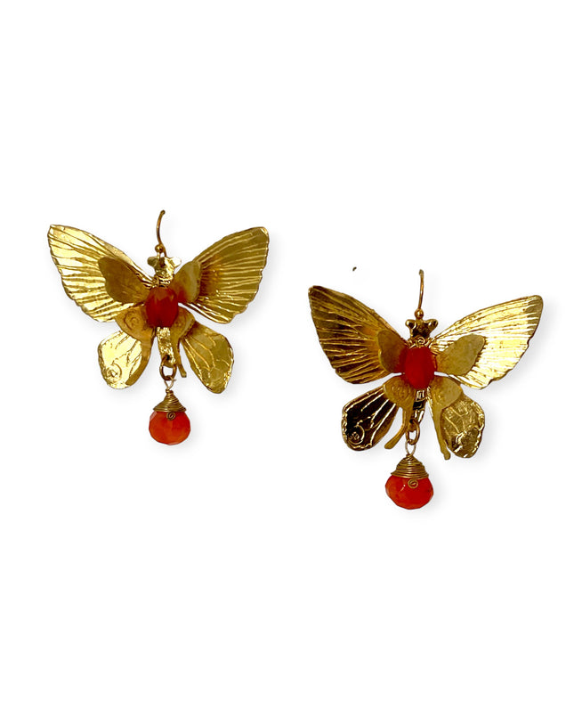 Large gemstone butterfly statement earrings - Sundara Joon