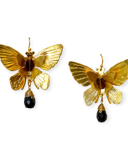 Large gemstone butterfly statement earrings - Sundara Joon